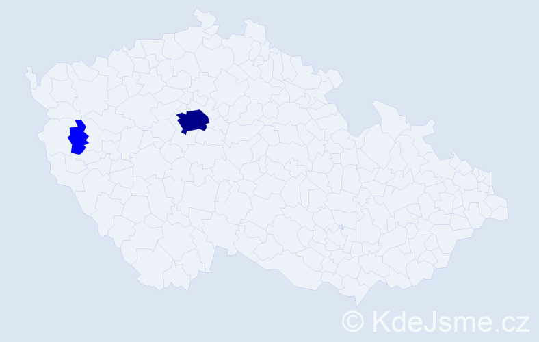Příjmení: 'Bains', počet výskytů 3 v celé ČR