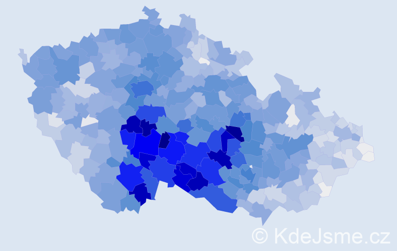 Příjmení: 'Dvořák', počet výskytů 22296 v celé ČR