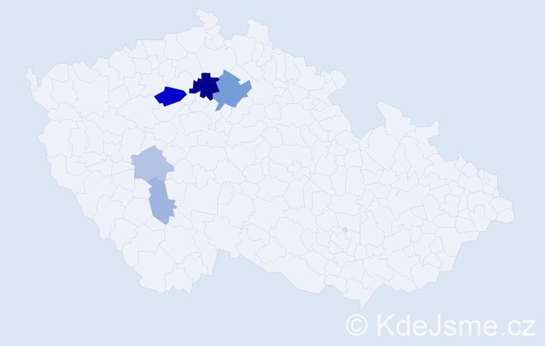 Příjmení: 'Tott', počet výskytů 14 v celé ČR