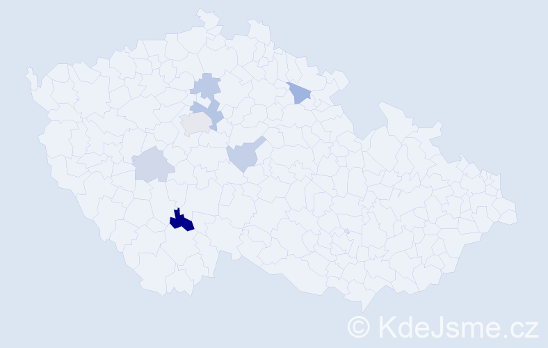 Příjmení: 'Fulmek', počet výskytů 12 v celé ČR