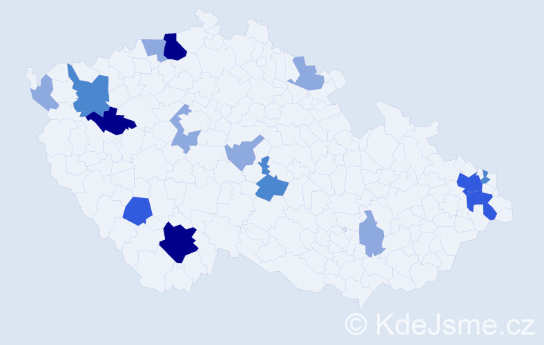 Příjmení: 'Szendrei', počet výskytů 37 v celé ČR