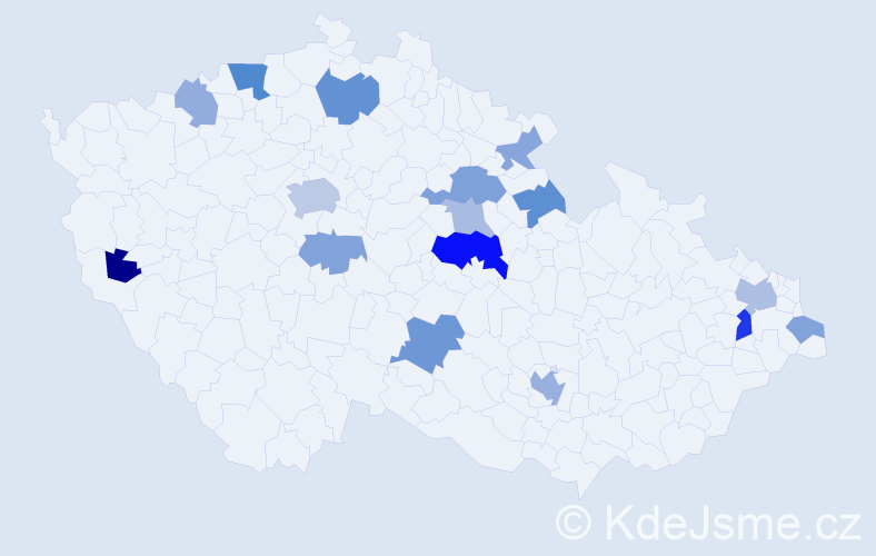 Příjmení: 'Kovalčuk', počet výskytů 32 v celé ČR