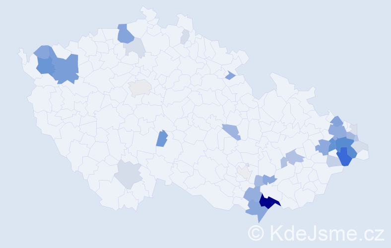 Příjmení: 'Bílská', počet výskytů 112 v celé ČR