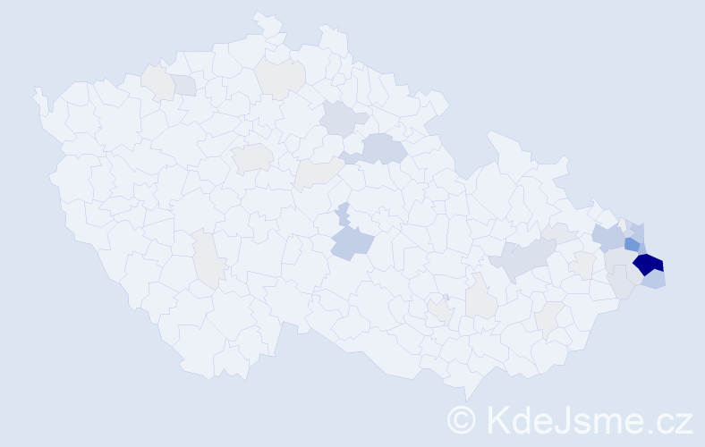 Příjmení: 'Szturc', počet výskytů 221 v celé ČR