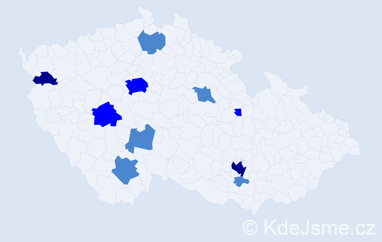 Příjmení: 'Rerych', počet výskytů 17 v celé ČR