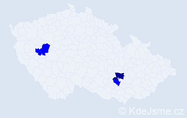 Příjmení: 'Zeda', počet výskytů 7 v celé ČR