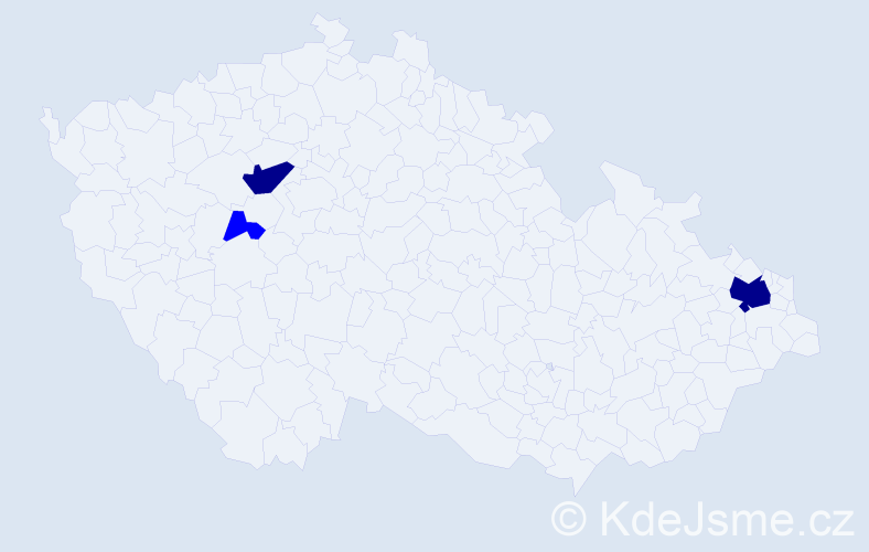 Příjmení: 'Mits', počet výskytů 5 v celé ČR