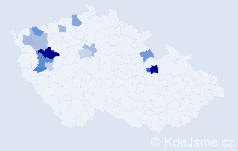 Příjmení: 'Mandausová', počet výskytů 22 v celé ČR