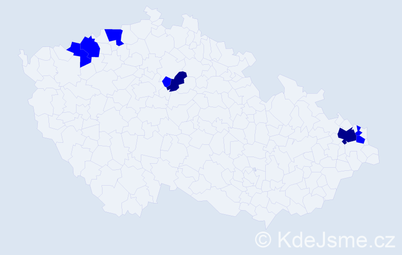 Příjmení: 'Kyrpal', počet výskytů 10 v celé ČR