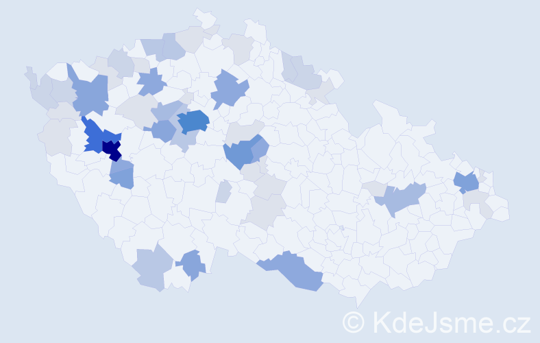 Příjmení: 'Nocar', počet výskytů 172 v celé ČR