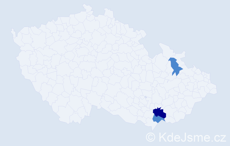 Příjmení: 'Šohajdová', počet výskytů 9 v celé ČR