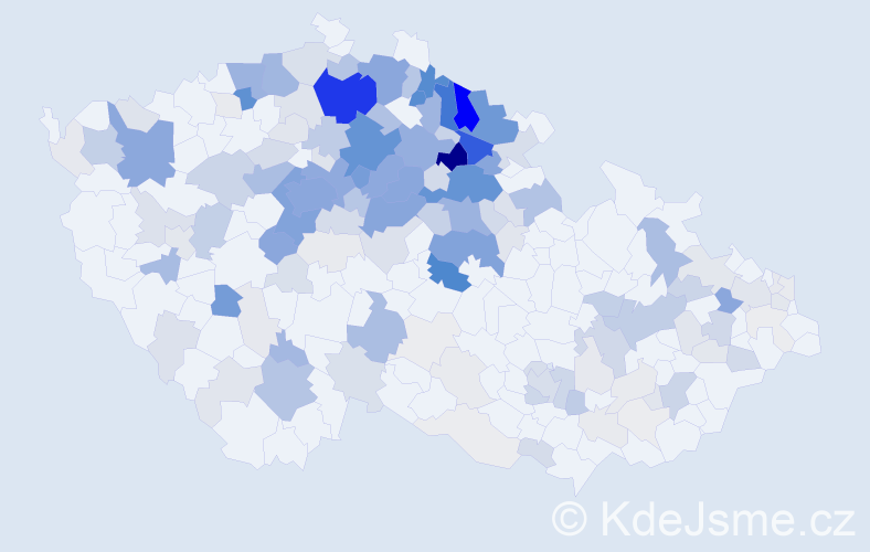 Příjmení: 'Erben', počet výskytů 735 v celé ČR