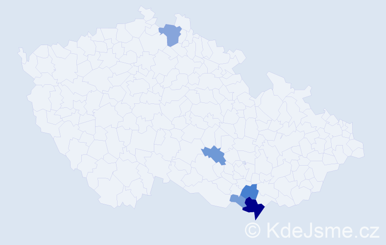 Příjmení: 'Puzrla', počet výskytů 20 v celé ČR