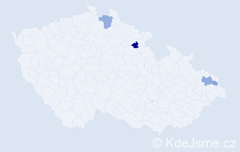 Příjmení: 'Močáryová', počet výskytů 5 v celé ČR