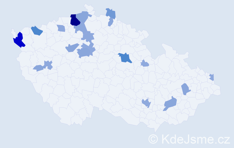 Příjmení: 'Červeňaková', počet výskytů 50 v celé ČR