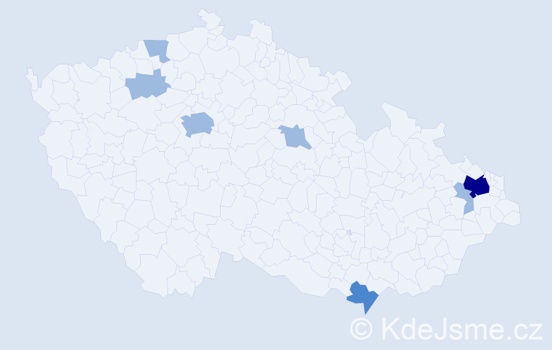 Příjmení: 'Makuch', počet výskytů 13 v celé ČR