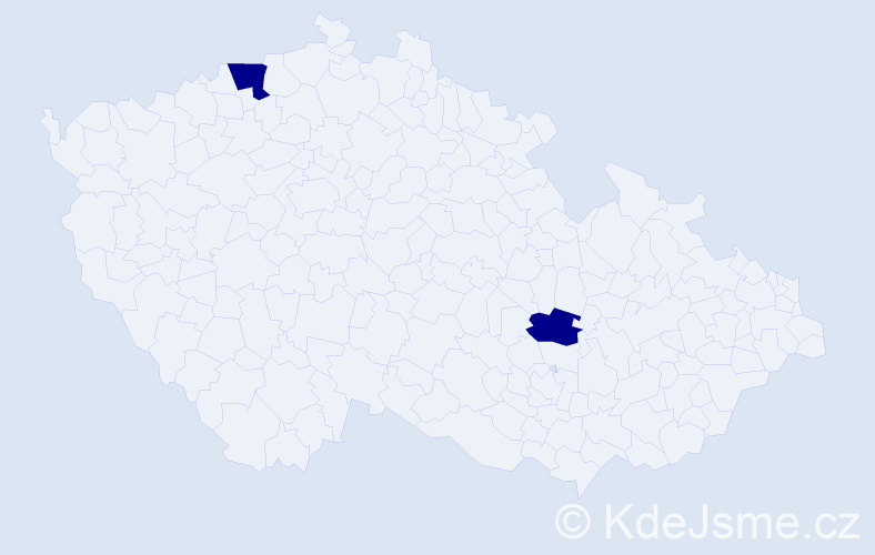 Příjmení: 'Kutr', počet výskytů 2 v celé ČR