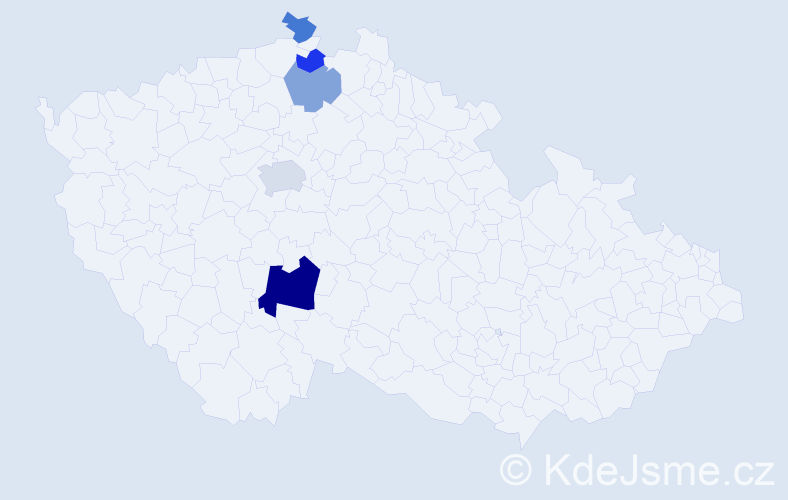 Příjmení: 'Labuťa', počet výskytů 9 v celé ČR