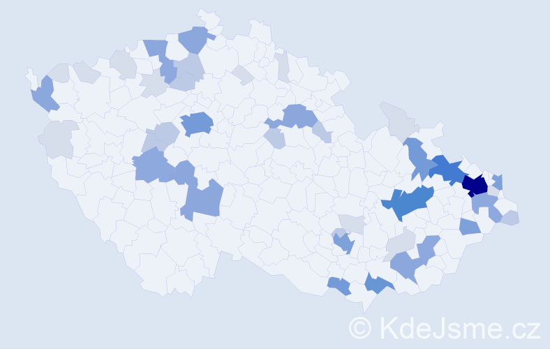 Příjmení: 'Staňo', počet výskytů 145 v celé ČR