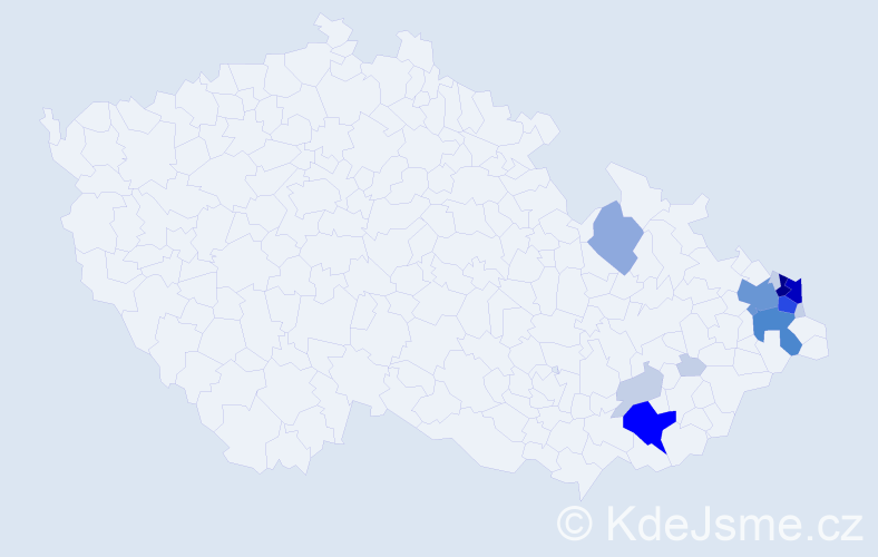 Příjmení: 'Potyková', počet výskytů 51 v celé ČR