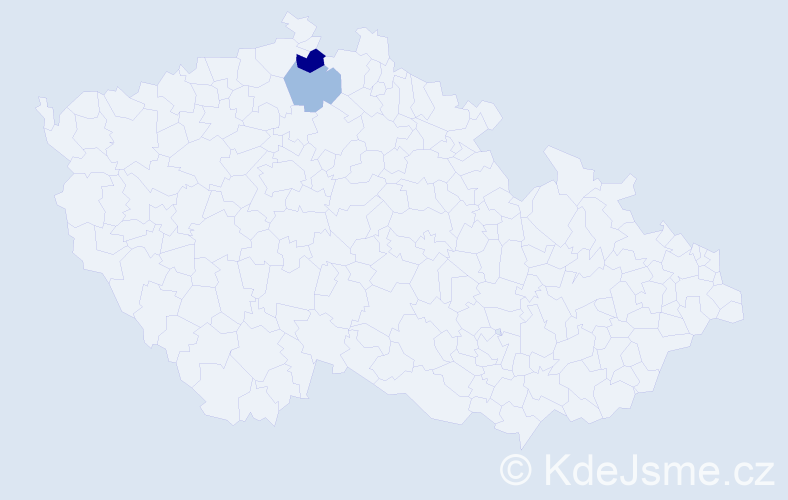 Příjmení: 'Kudi', počet výskytů 5 v celé ČR