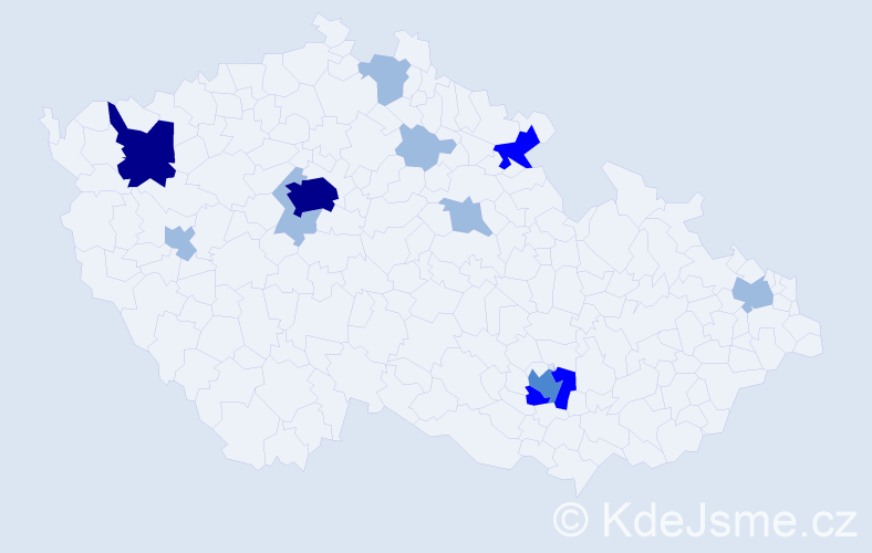 Příjmení: 'Milchevych', počet výskytů 22 v celé ČR
