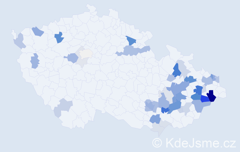 Příjmení: 'Knapková', počet výskytů 144 v celé ČR