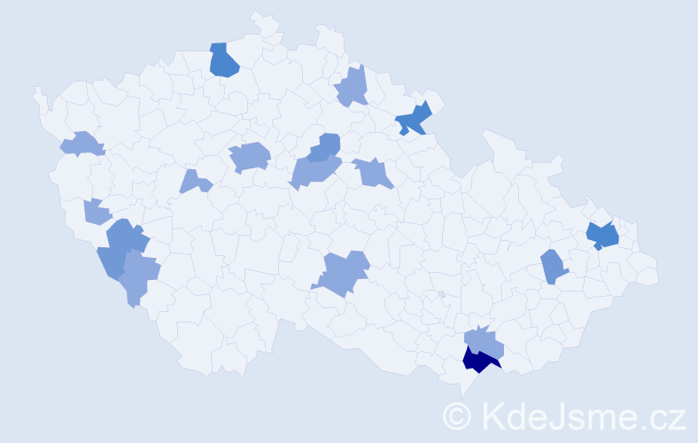 Příjmení: 'Leskovská', počet výskytů 32 v celé ČR