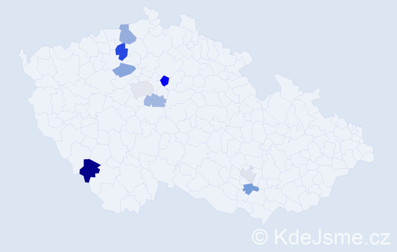 Příjmení: 'Fejer', počet výskytů 14 v celé ČR