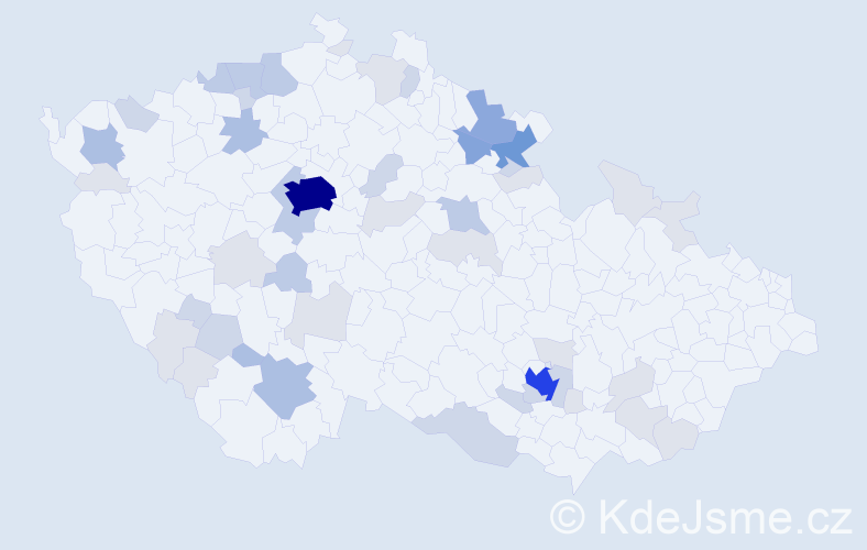 Příjmení: 'Friedová', počet výskytů 142 v celé ČR