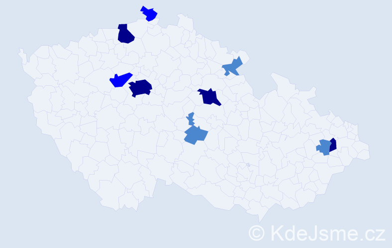 Příjmení: 'Čambál', počet výskytů 19 v celé ČR