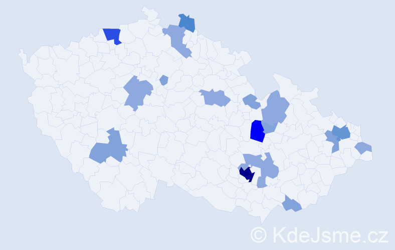 Příjmení: 'Appel', počet výskytů 55 v celé ČR