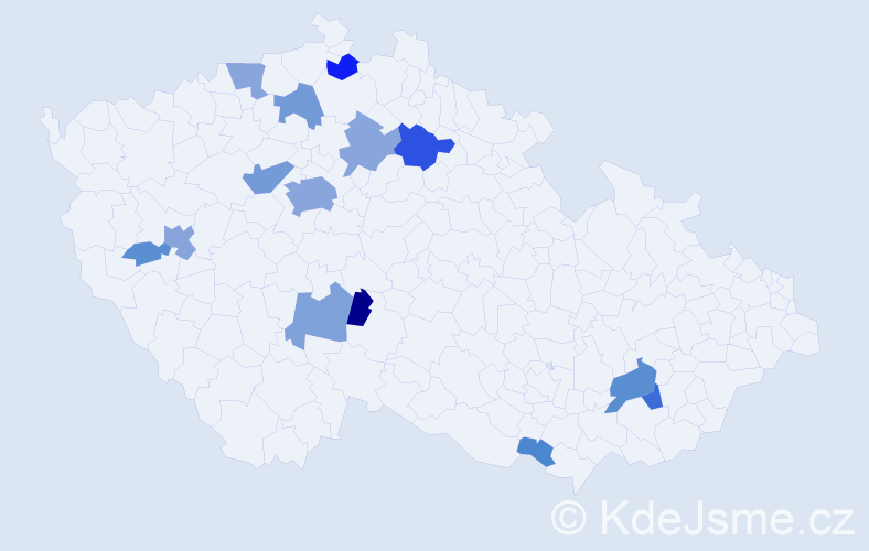 Příjmení: 'Holer', počet výskytů 42 v celé ČR