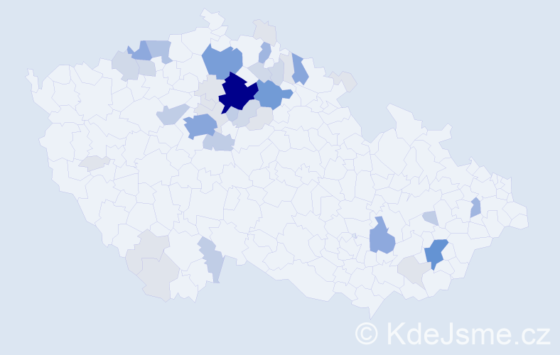 Příjmení: 'Klacek', počet výskytů 138 v celé ČR