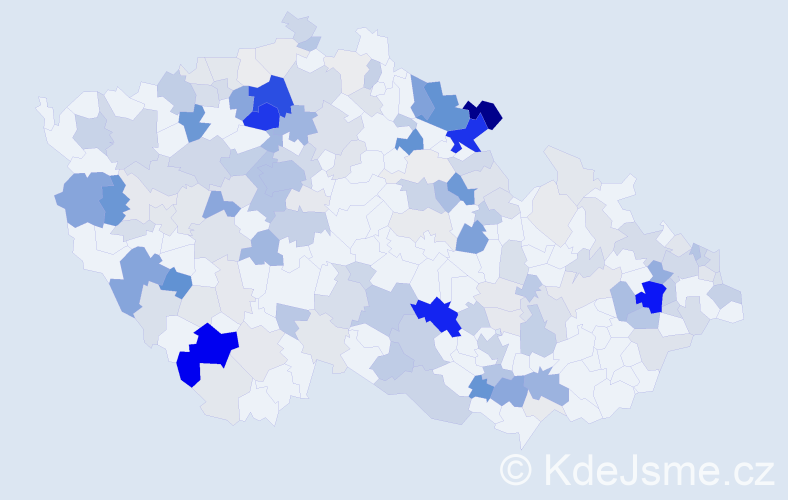 Příjmení: 'Rosa', počet výskytů 576 v celé ČR