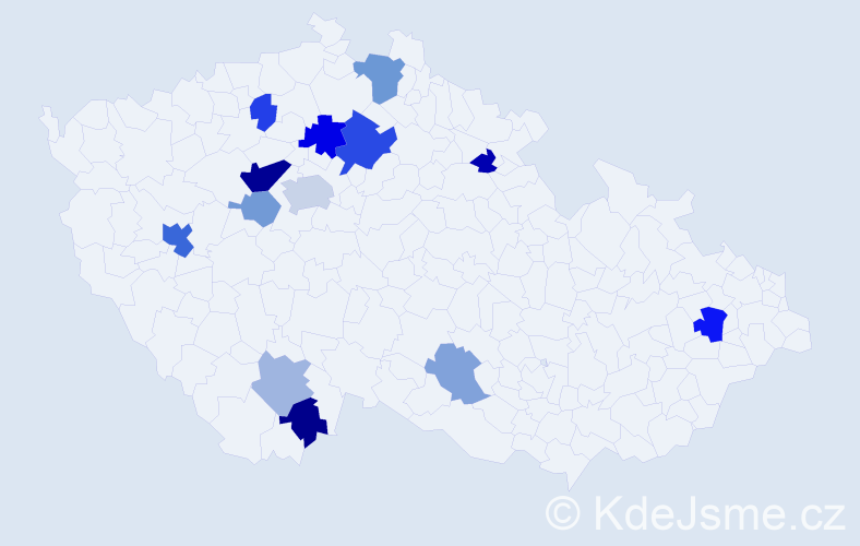 Příjmení: 'Šafár', počet výskytů 27 v celé ČR