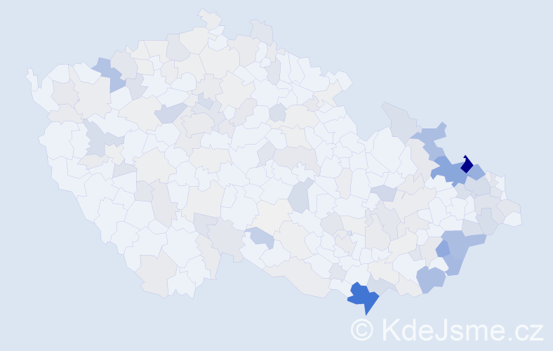 Příjmení: 'Baránek', počet výskytů 559 v celé ČR