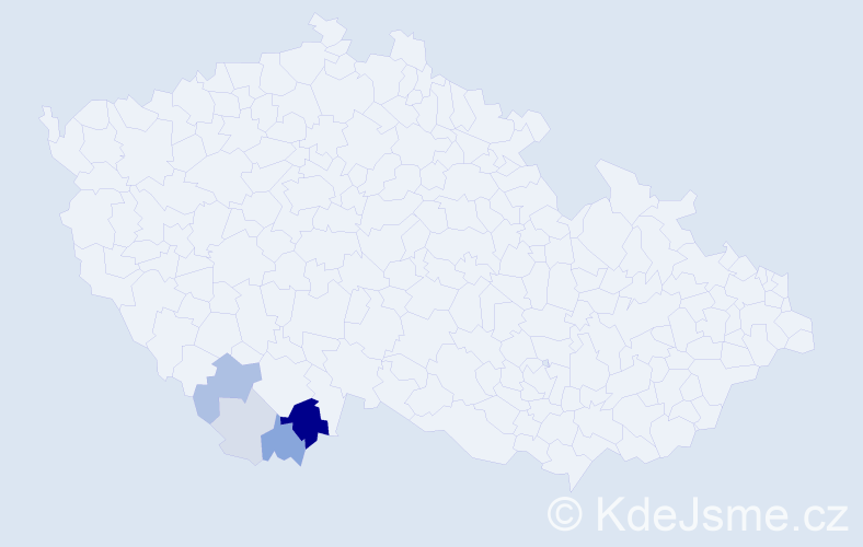 Příjmení: 'Krenauerová', počet výskytů 13 v celé ČR