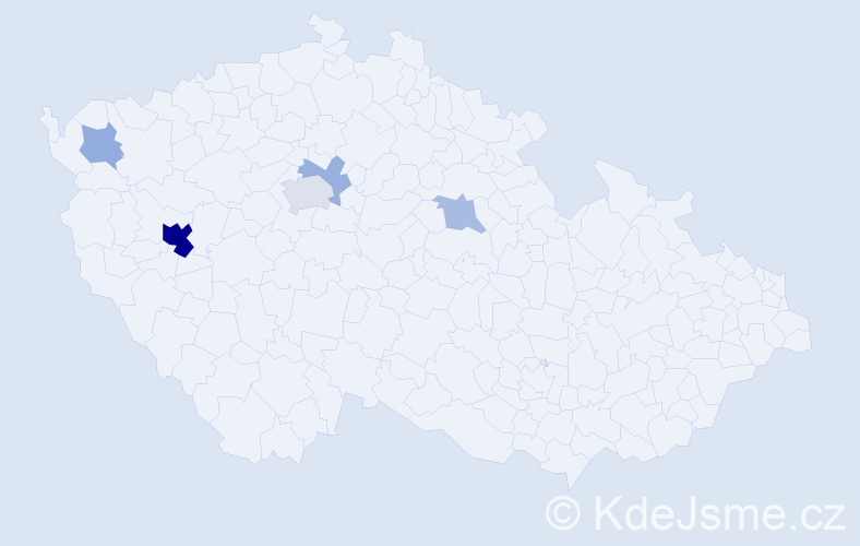 Příjmení: 'Kunzendörfer', počet výskytů 14 v celé ČR
