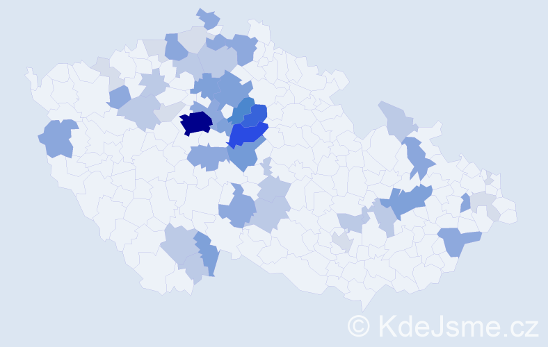 Příjmení: 'Podoláková', počet výskytů 151 v celé ČR