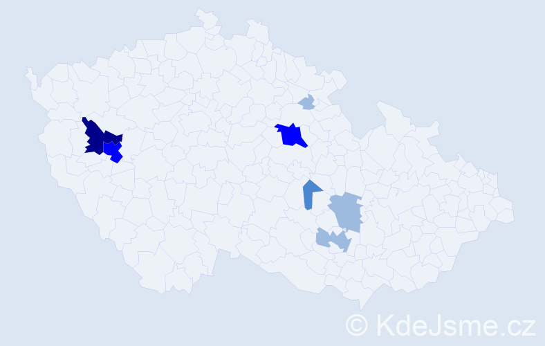 Příjmení: 'Turzo', počet výskytů 17 v celé ČR