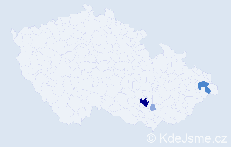 Příjmení: 'Bohrn', počet výskytů 10 v celé ČR