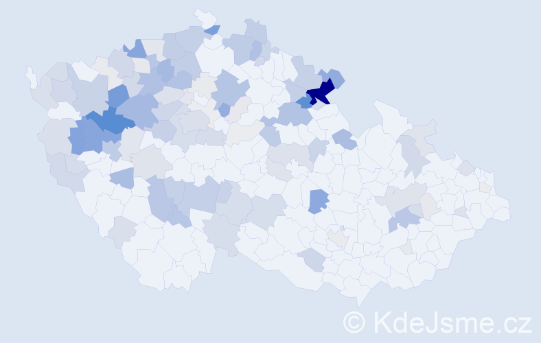 Příjmení: 'Hubka', počet výskytů 491 v celé ČR