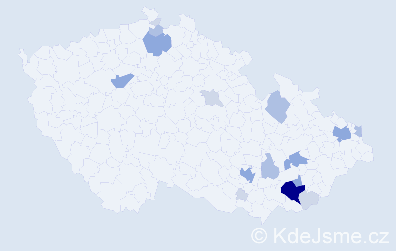 Příjmení: 'Lanšperk', počet výskytů 45 v celé ČR