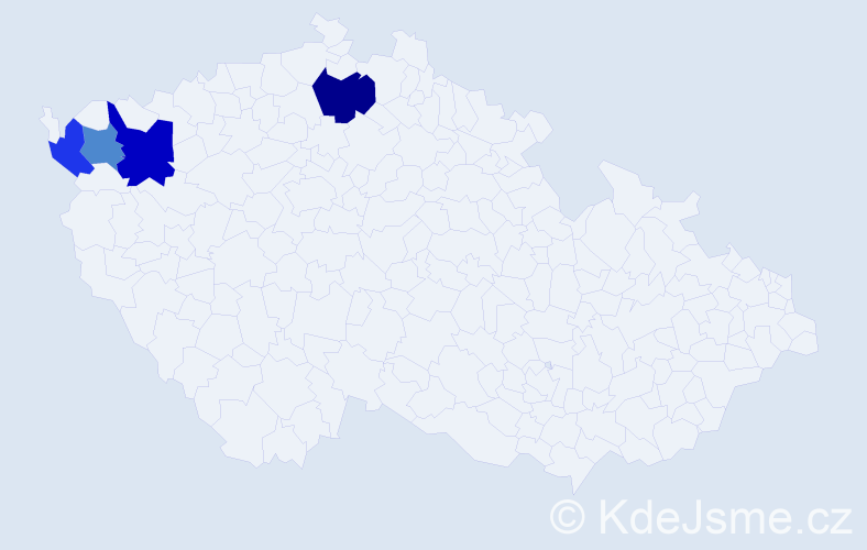 Příjmení: 'Bočiová', počet výskytů 6 v celé ČR