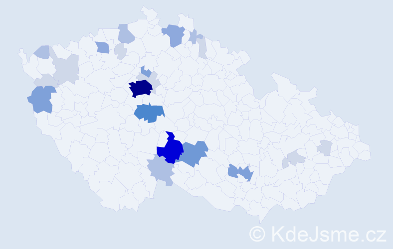 Příjmení: 'Dedera', počet výskytů 77 v celé ČR