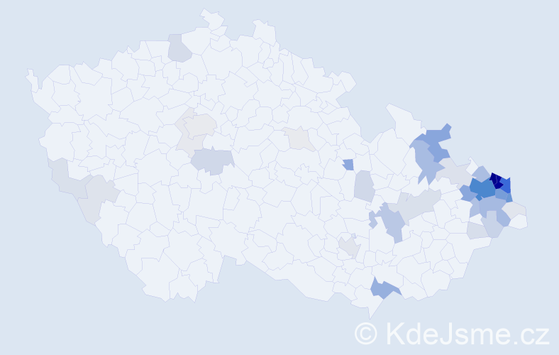 Příjmení: 'Kempný', počet výskytů 199 v celé ČR