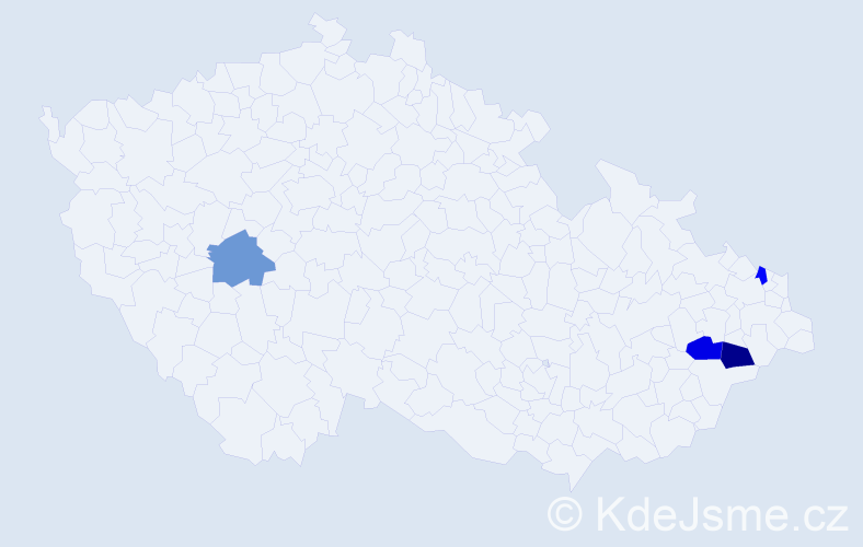 Příjmení: 'Kubják', počet výskytů 10 v celé ČR