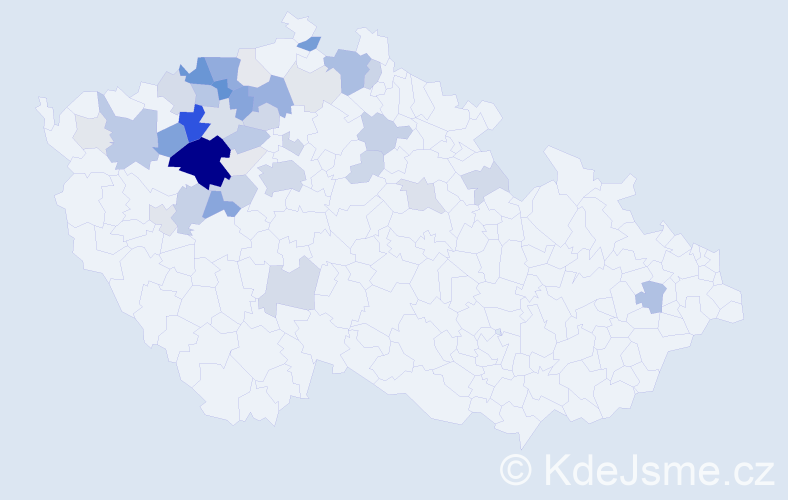 Příjmení: 'Korf', počet výskytů 134 v celé ČR
