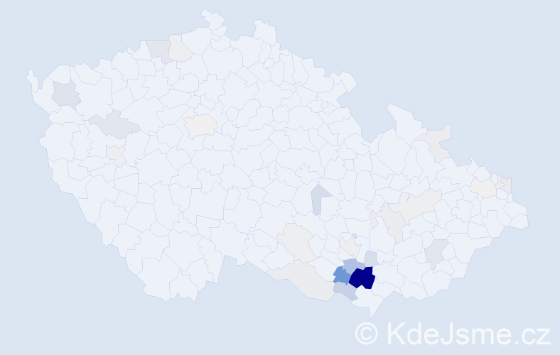 Příjmení: 'Rohrer', počet výskytů 119 v celé ČR